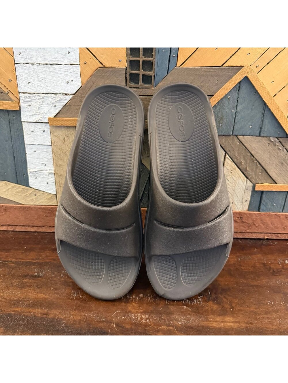 OOFOS OOahh Recovery Slide Sandals Mocha Brown Men's 5 / Women's 7 - Picture 2 of 6